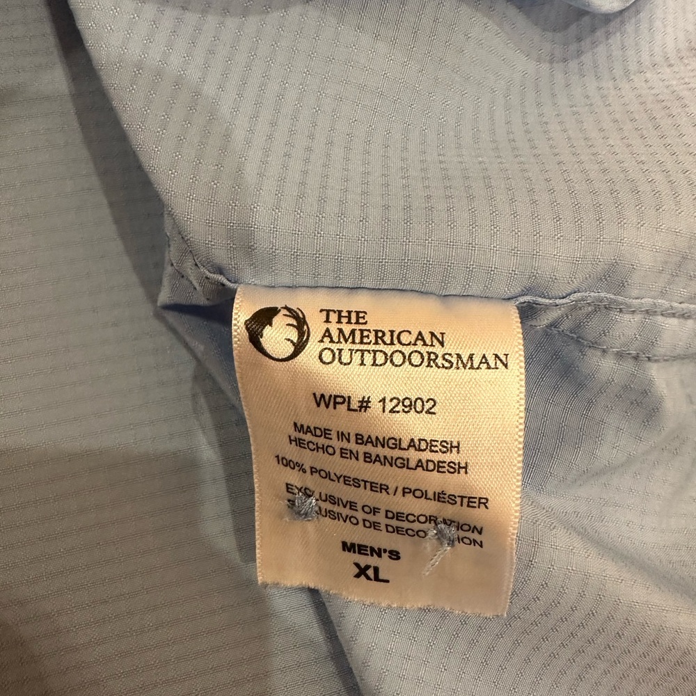 The American Outdoorsman Short Sleeve Vented Fishing Button Down Shirt Men’s XL